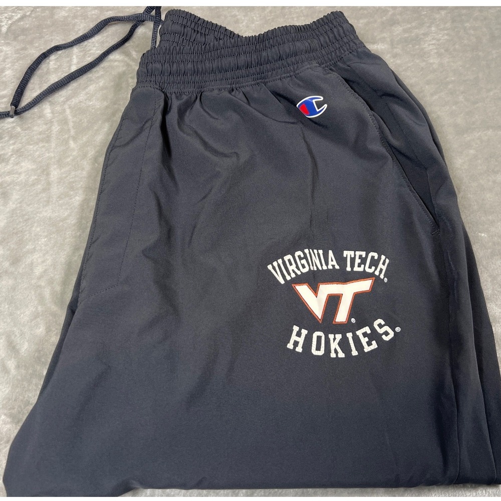 Champion Virginia Tech Hokies Mens XL Gray Athletic Track Pants VT Logo NCAA - Picture 6 of 10